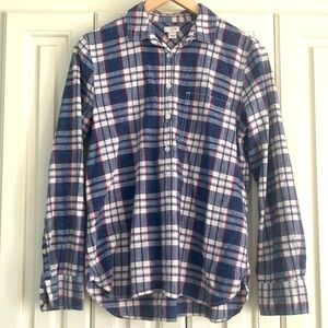 J.Crew Long Sleeved Red White Blue‎ Plaid Button Down Shirt Size Small